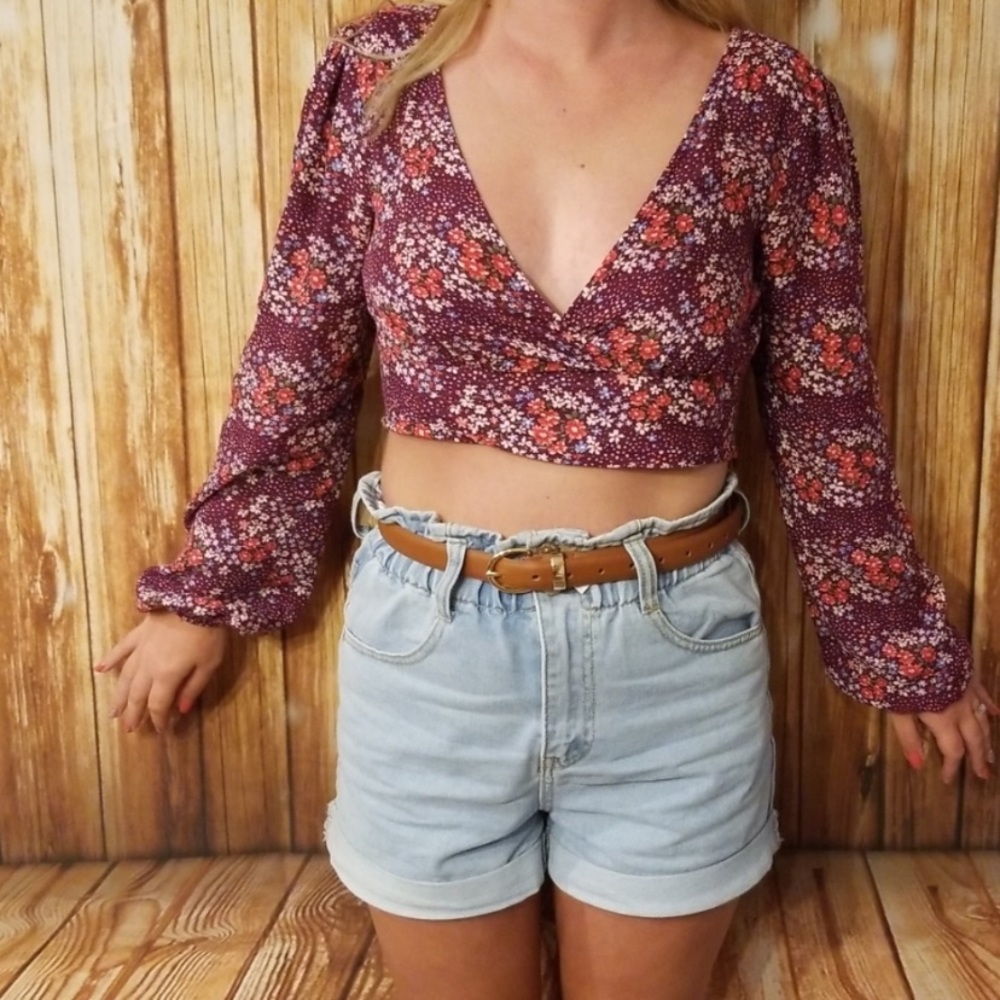 Forever 21 floral crop